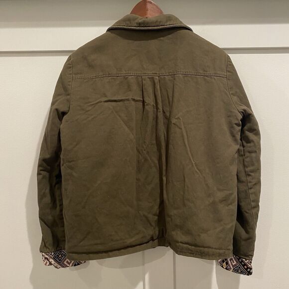 En Creme Olive Sherpa Lined Jacket Small Cozy Fall Winter Layer‎ Anthropologie - Picture 8 of 16